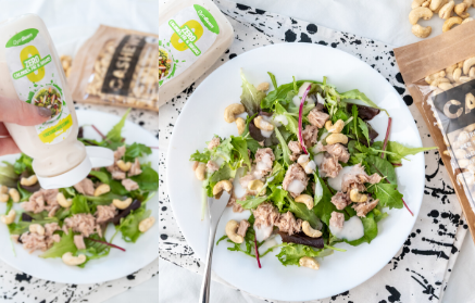 Fitness recept: Rychlý salát s tuňákem, kešu ořechy a bezkalorickou omáčkou
