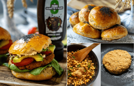 Fitness recept: Vegetariánský burger se špaldovou žemlí a cizrnovou plackou