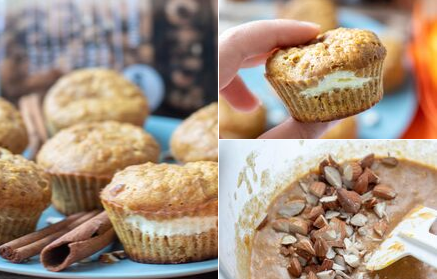 Fitness recept: Dýňové cheesecake muffiny s křupavými mandlemi